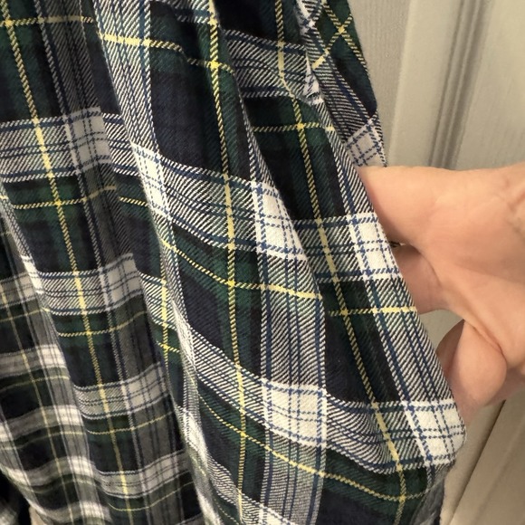 American Eagle Babydoll Sz XL Tall  Y2K Retro Dress Pockets Blue Green Plaid - Picture 4 of 10